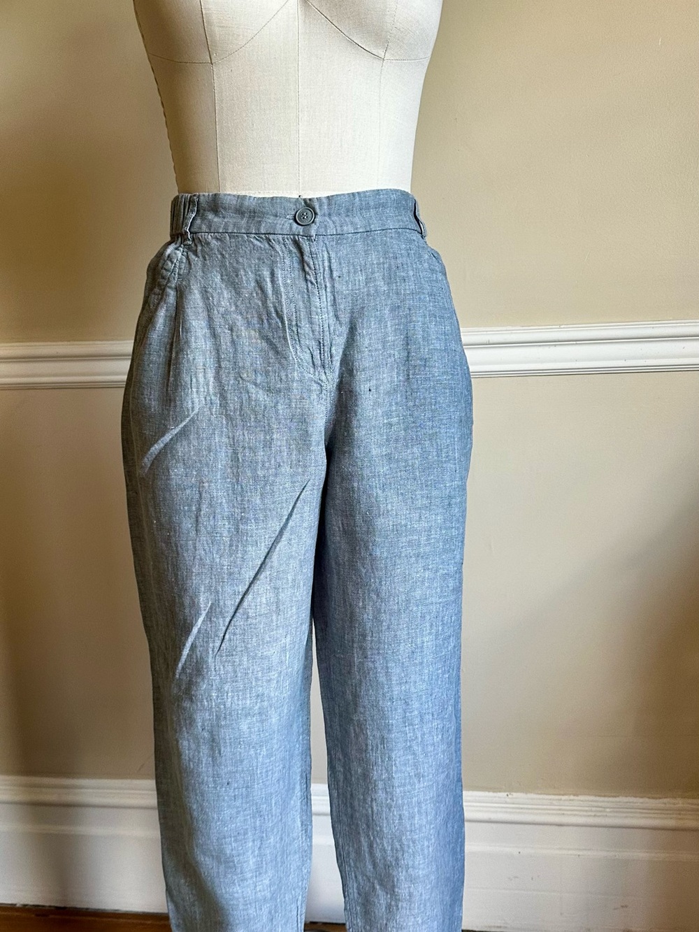 Poetry Light Grey Linen Trousers